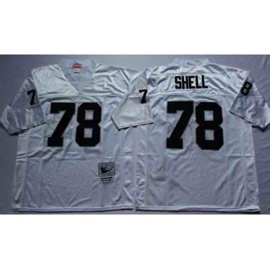 Men Las Vegas Raiders 78 Art Shell White M&N Throwback Jersey